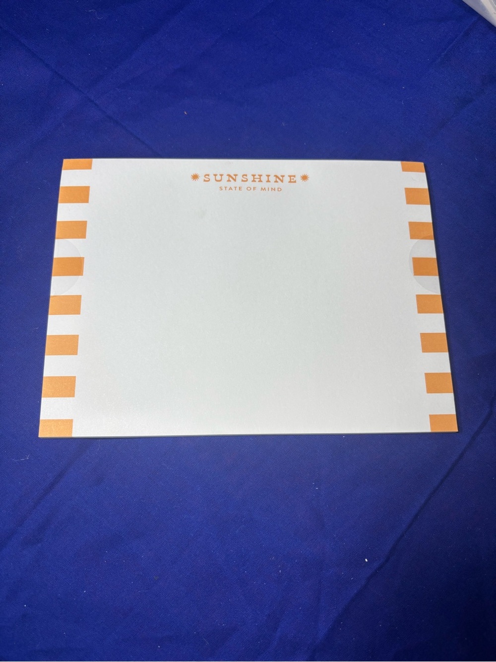 New Sunshine 'State of Mind' Notepad - White with Orange Accents Mother’s Day